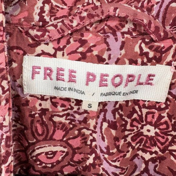 Free People Rosalina Jacket Mocha Combo Printed Dolman Sleeve Size Small - Picture 14 of 16